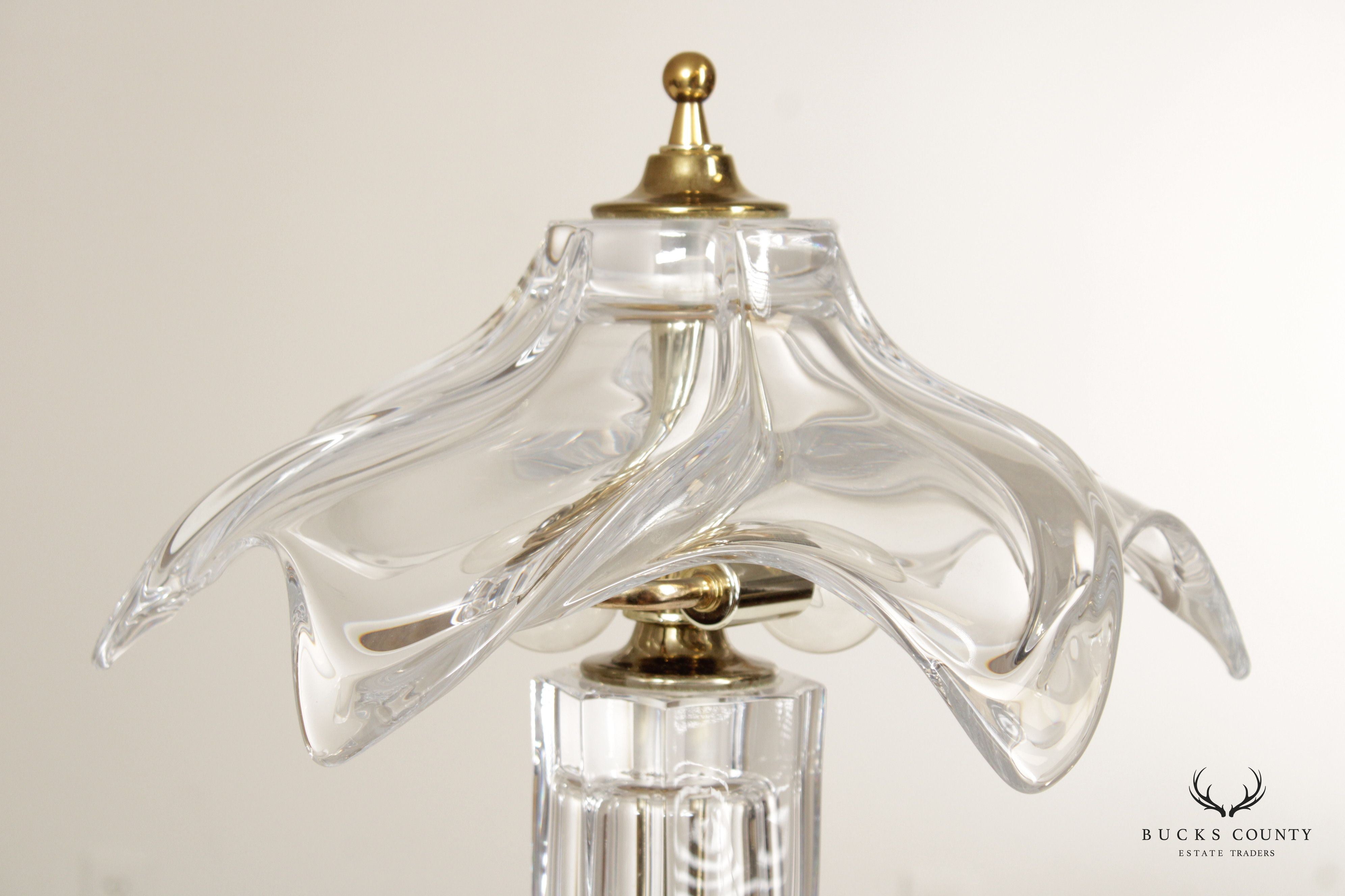 Cofrac Art Verrier Style French Crystal Table Lamp