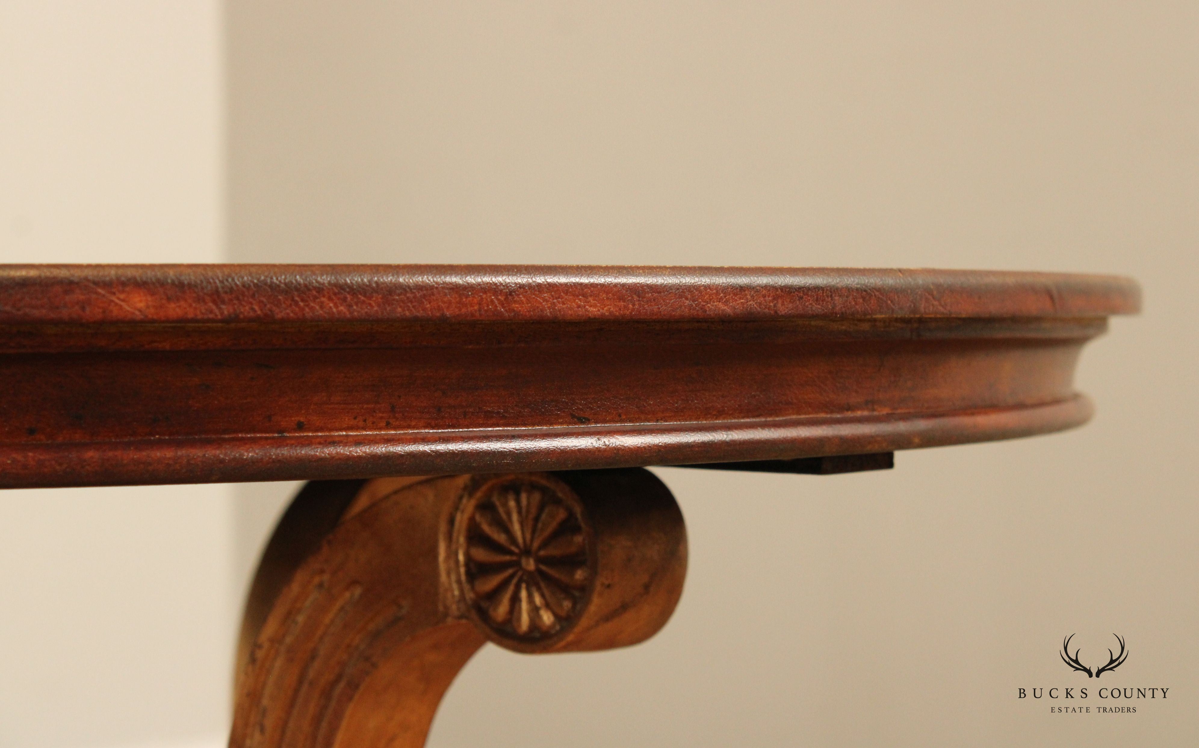 Empire Style Partial Gilt Pedestal Center Table