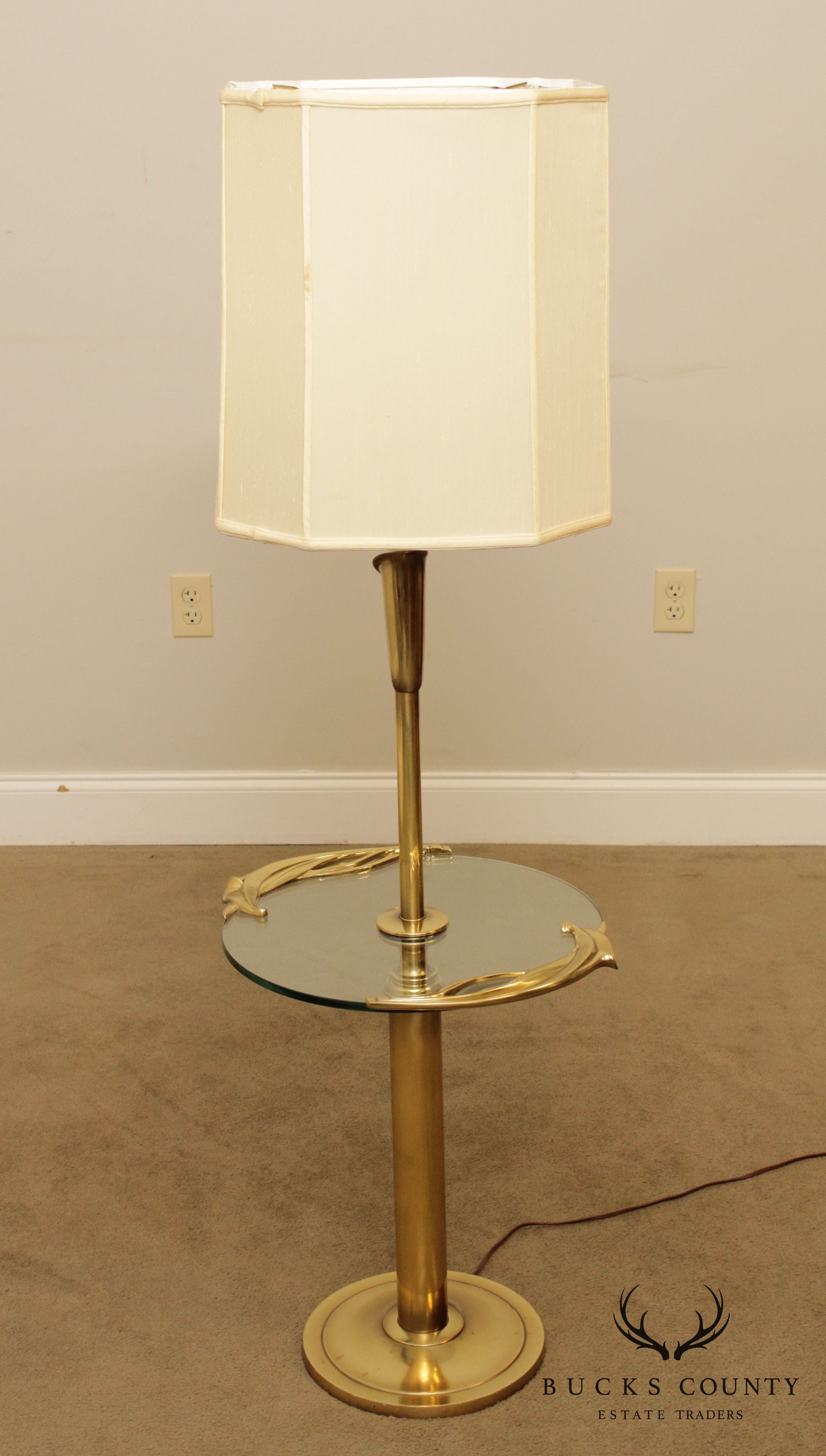 Stiffel Vintage Brass Art Nouveau Style Table Floor Lamp