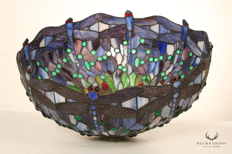 Art Nouveau Style Dragon Fly Art Glass Lamp Shade