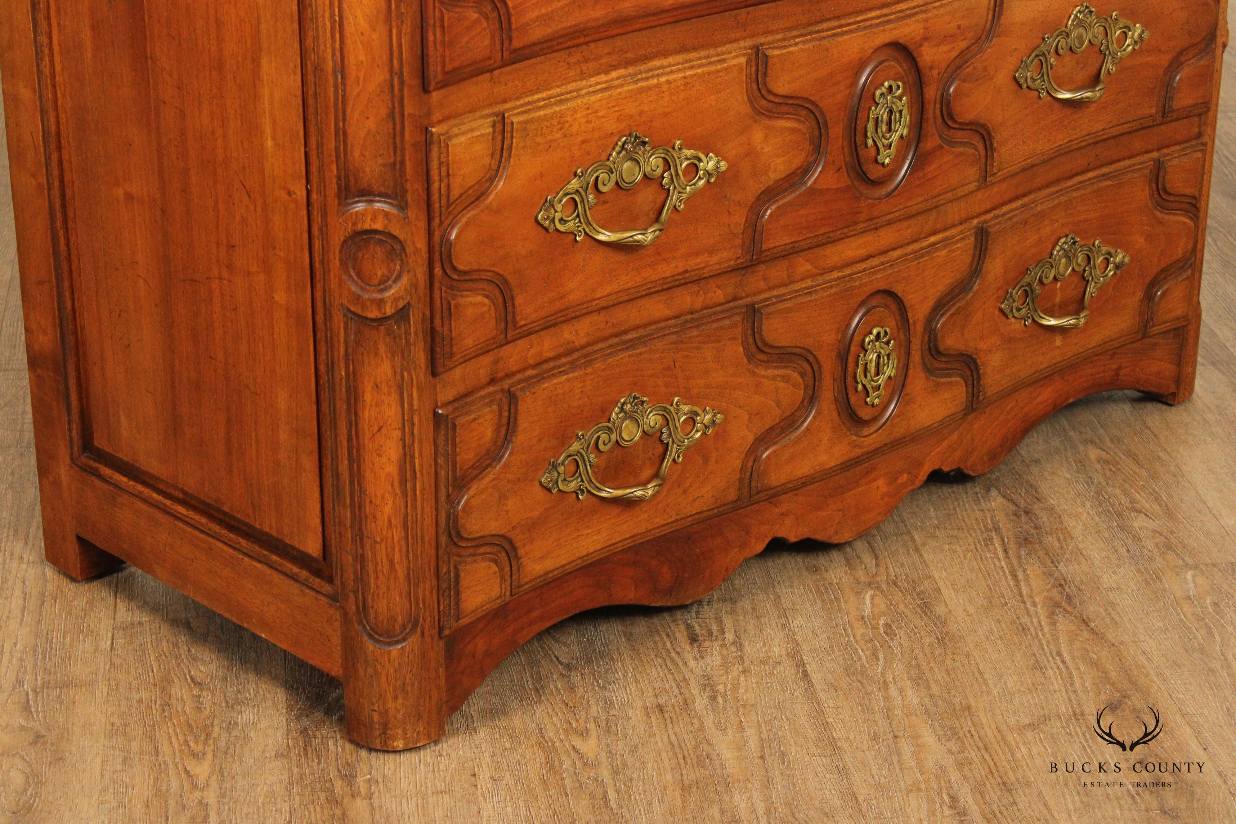 Don Ruseau Custom French Style Pair of Walnut Chests of Drawers