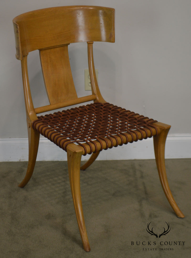 T. H. Robsjohn Gibbings Saridis of Athens Walnut & Leather Klismos Chair