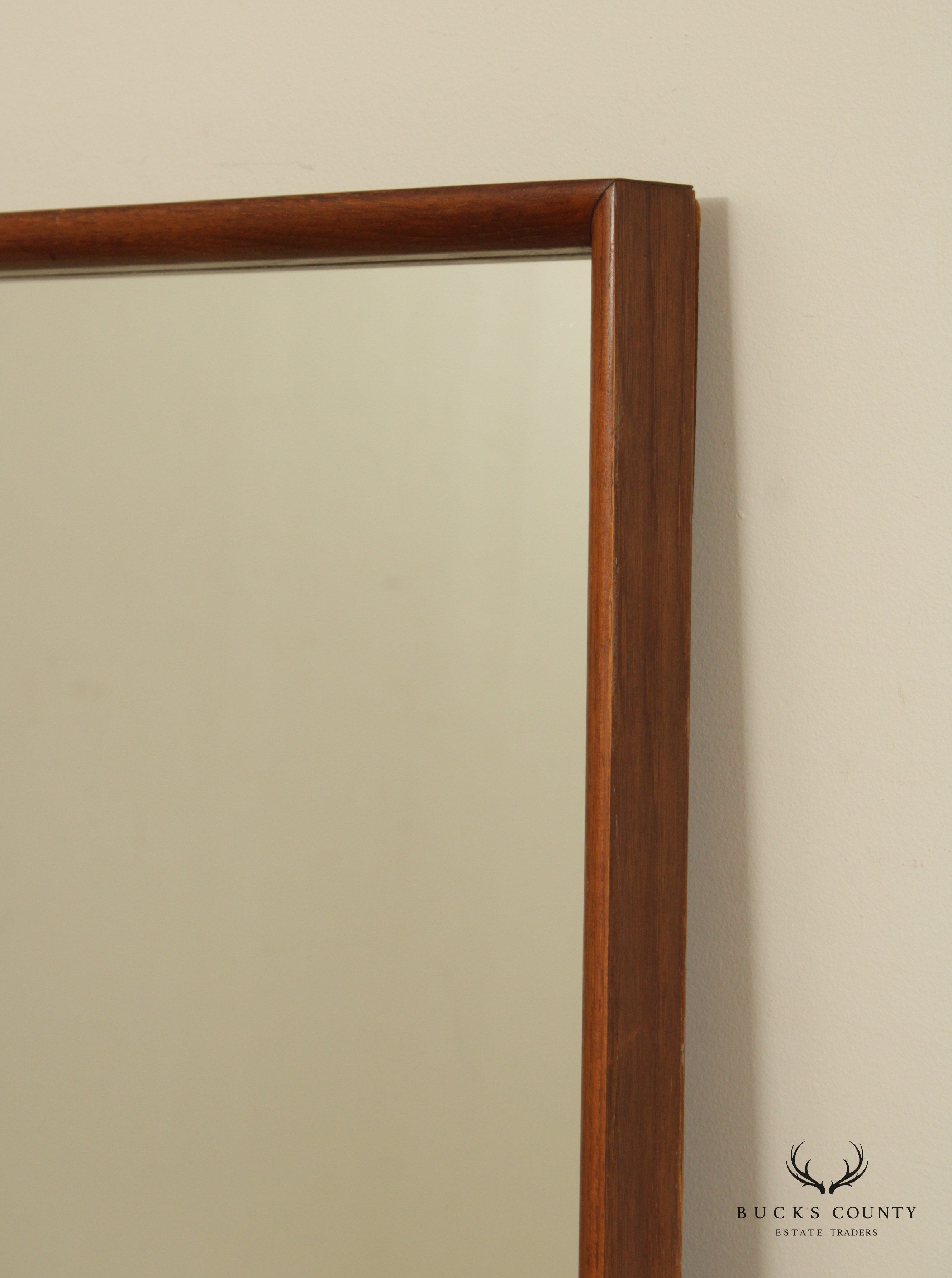 Vintage Walnut Rectangular Wall Mirror