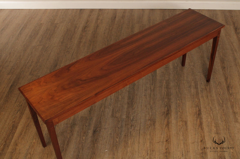 Mid Century Modern Custom Crafted Walnut Sofa Console Table