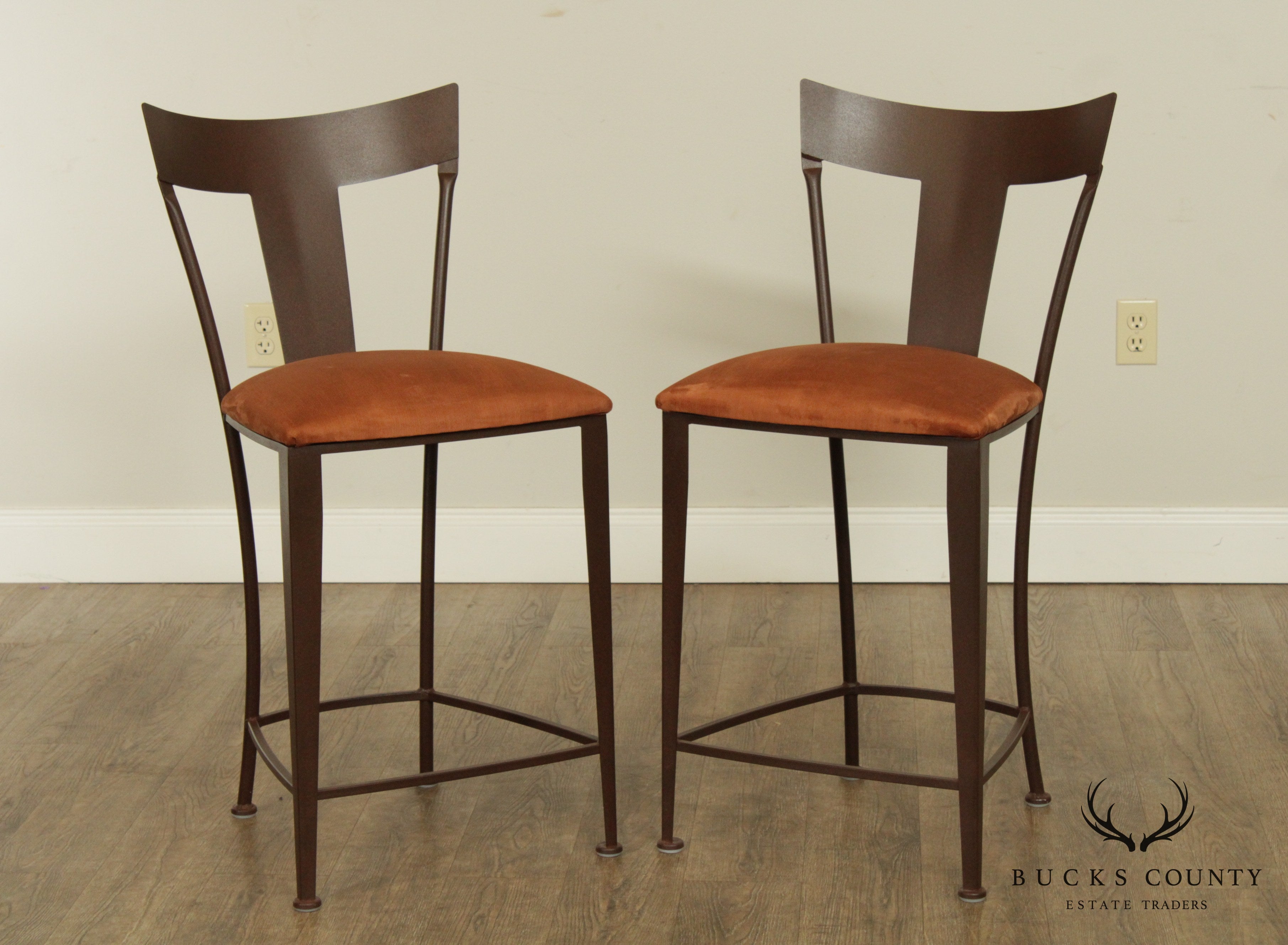 Johnston Casuals Modern Pair Metal Barstools