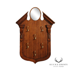Neoclassical Style Carved Wood Wall-Hanging Hat Rack