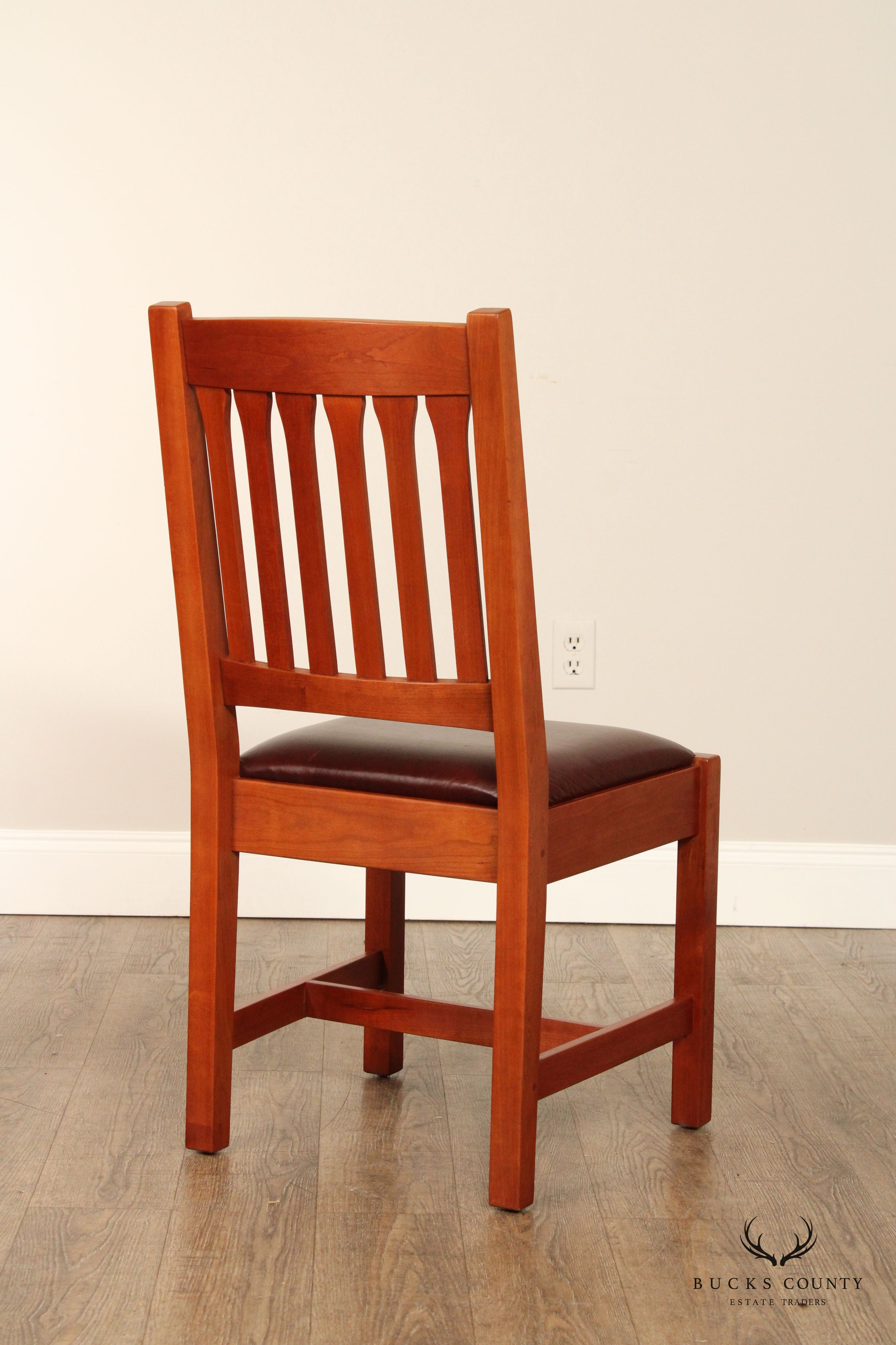 Stickley Mission Collection Set of Four Cherry Cottage Dining Chairs