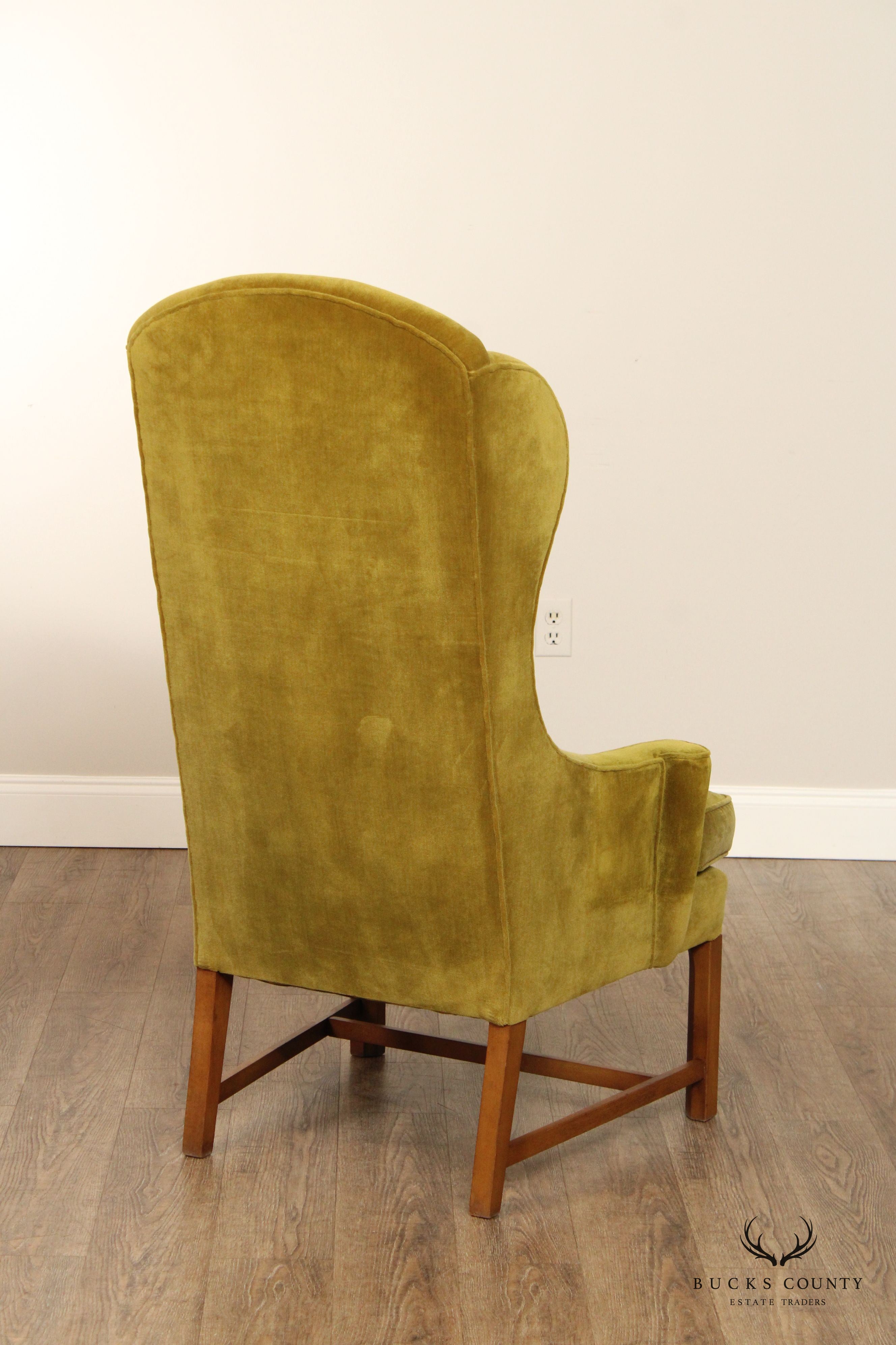 Chippendale Style Tall Back Wing Chair