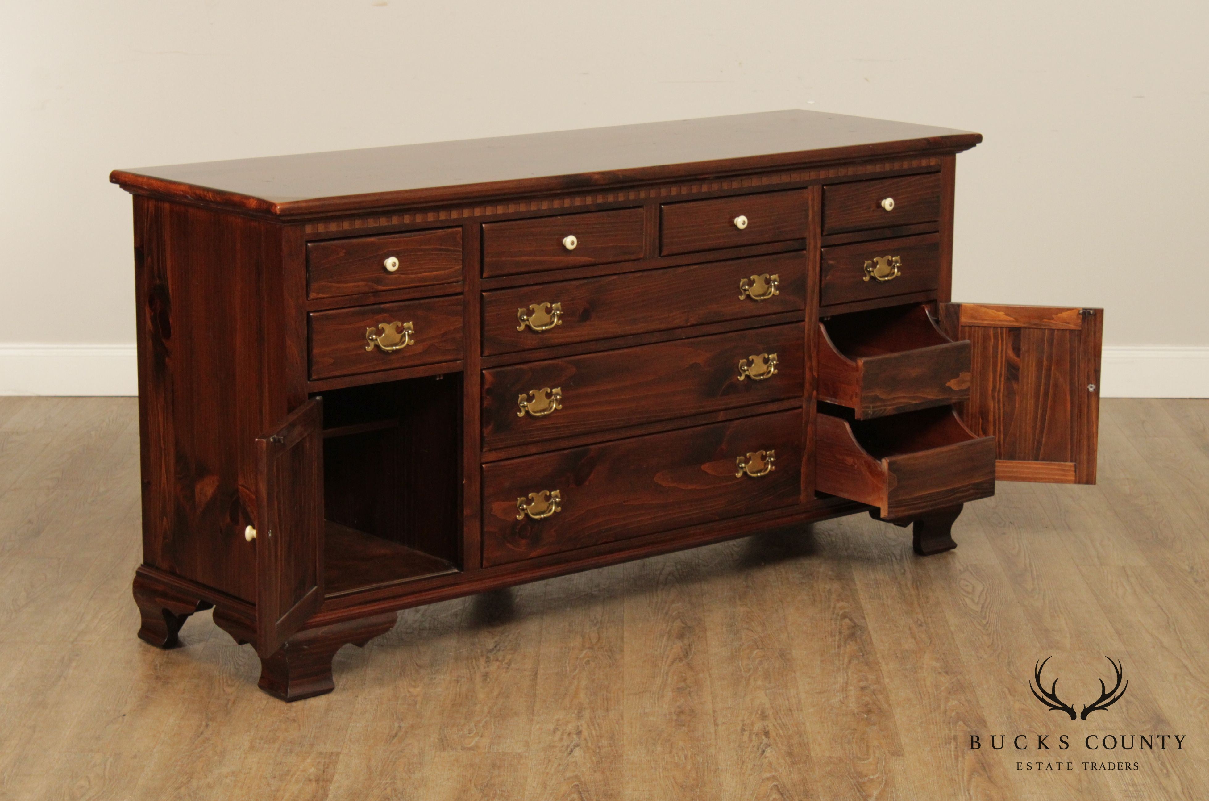 Ethan Allen Old Tavern Pine Collection Long Dresser