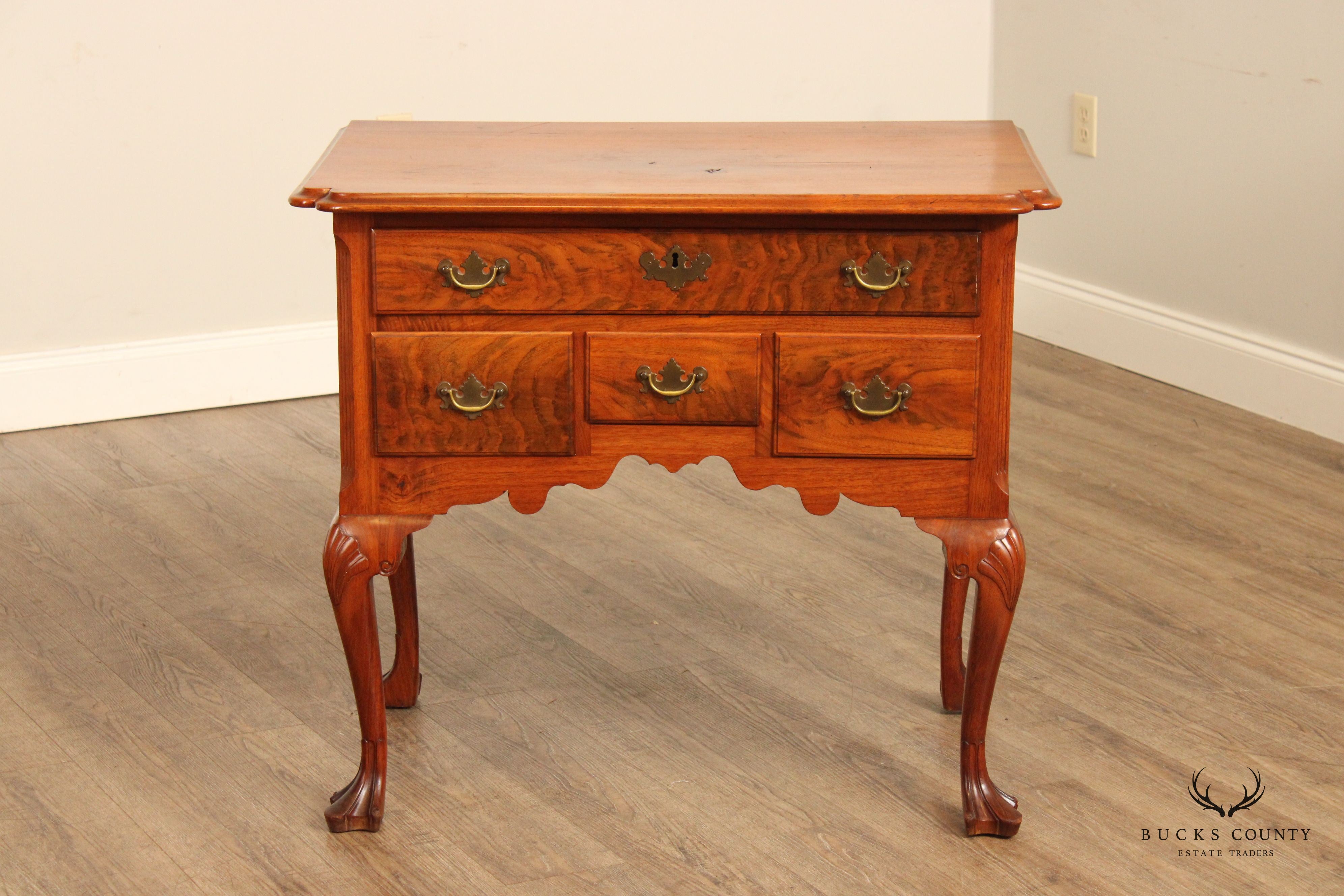 Antique American Queen Anne Carved Walnut Lowboy