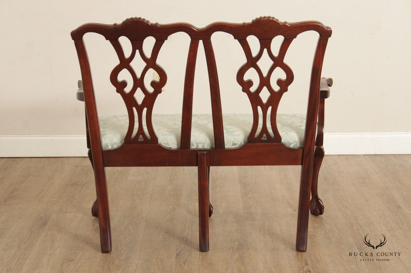 Statesville Chair Company Chippendale Carved Mahogany Settee