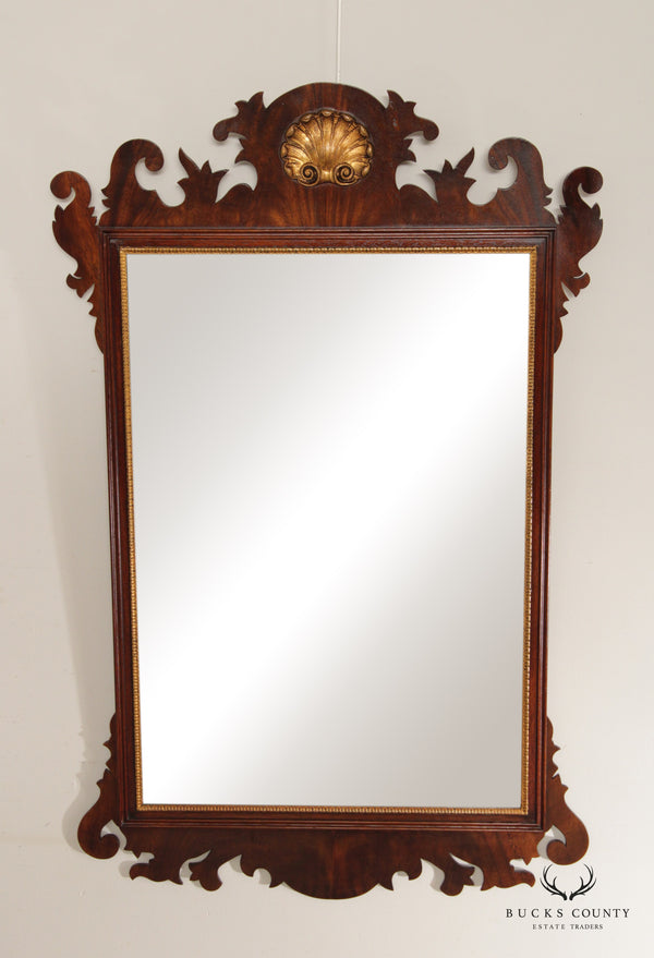 Henkel Harris Chippendale Style Partial Gilt Mahogany Wall Mirror