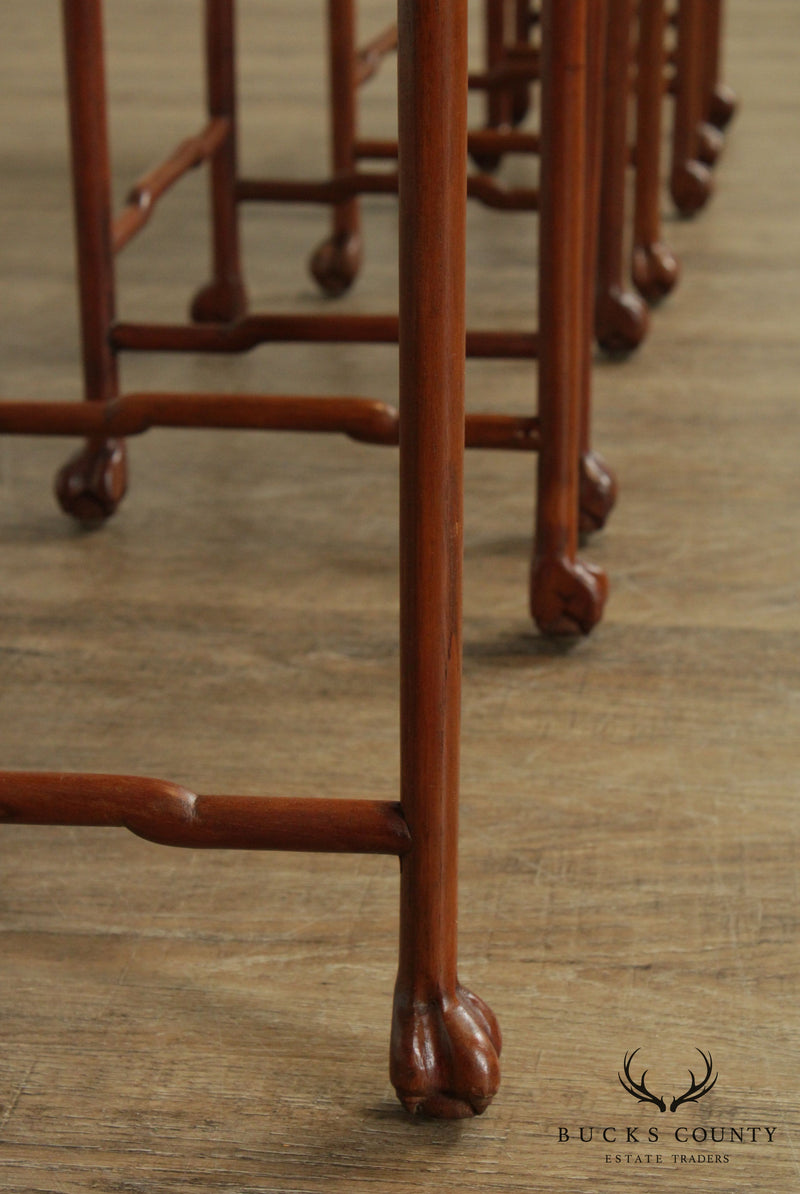 Vintage Chinese Hardwood Marble Top Nesting Tables