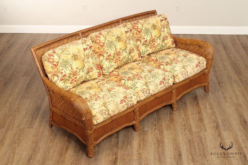 Lane Venture Vintage Rattan and Wicker Sofa