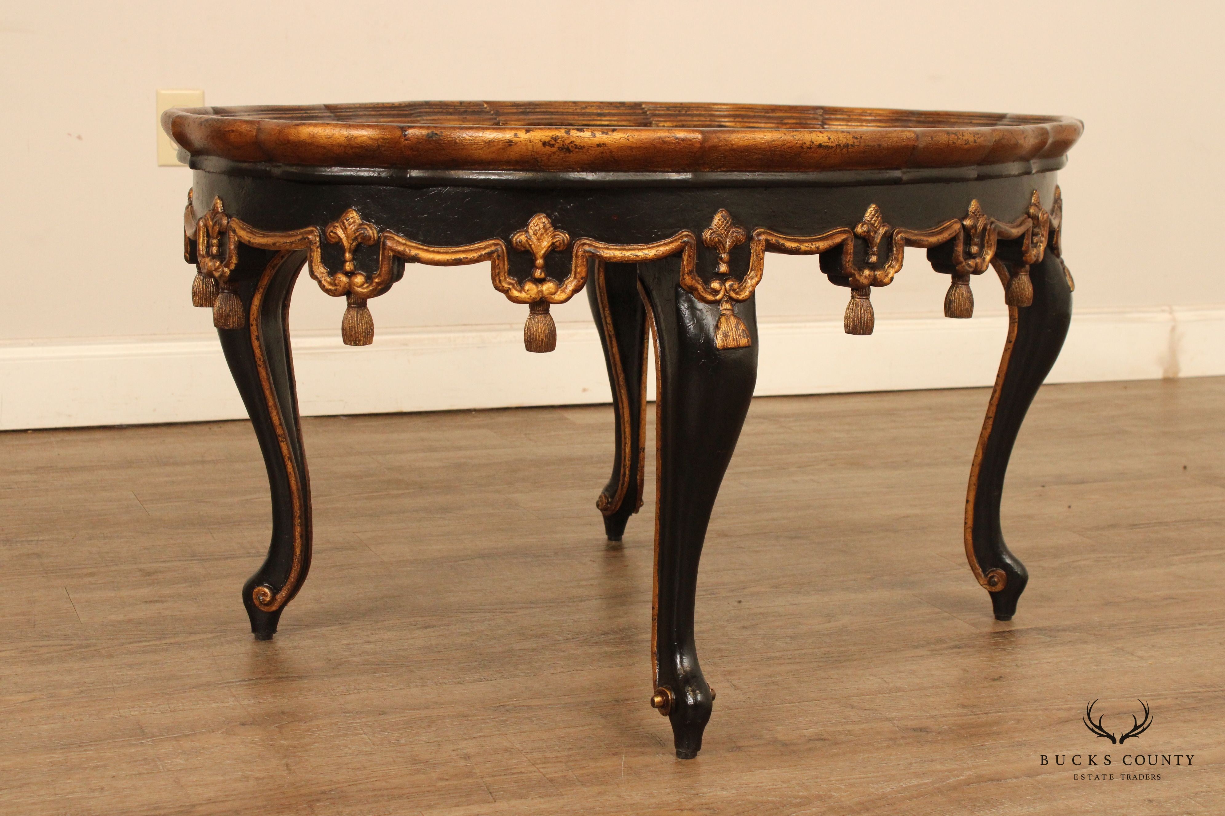 John-Richard French Louis XV Style Partial Gilt Coffee Table