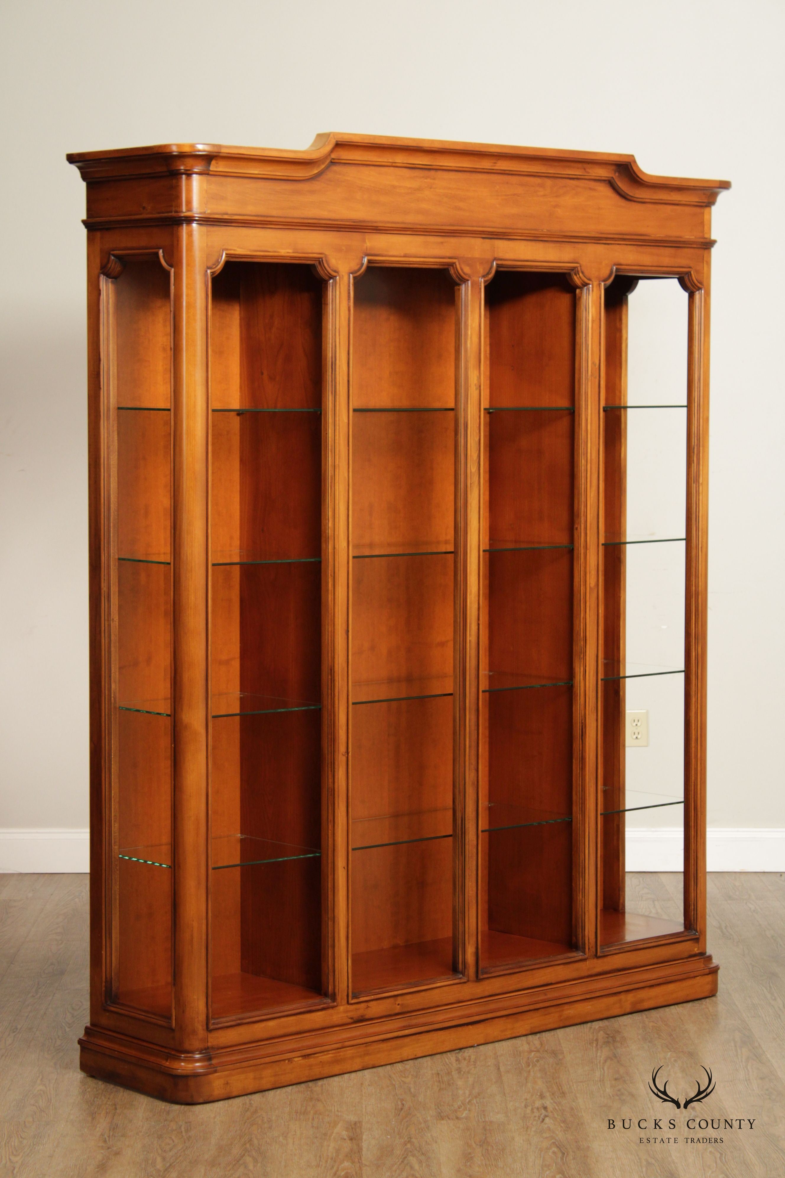 Francesco Molon Louis Philippe Style Cherry Illuminated Bookcase Etagere