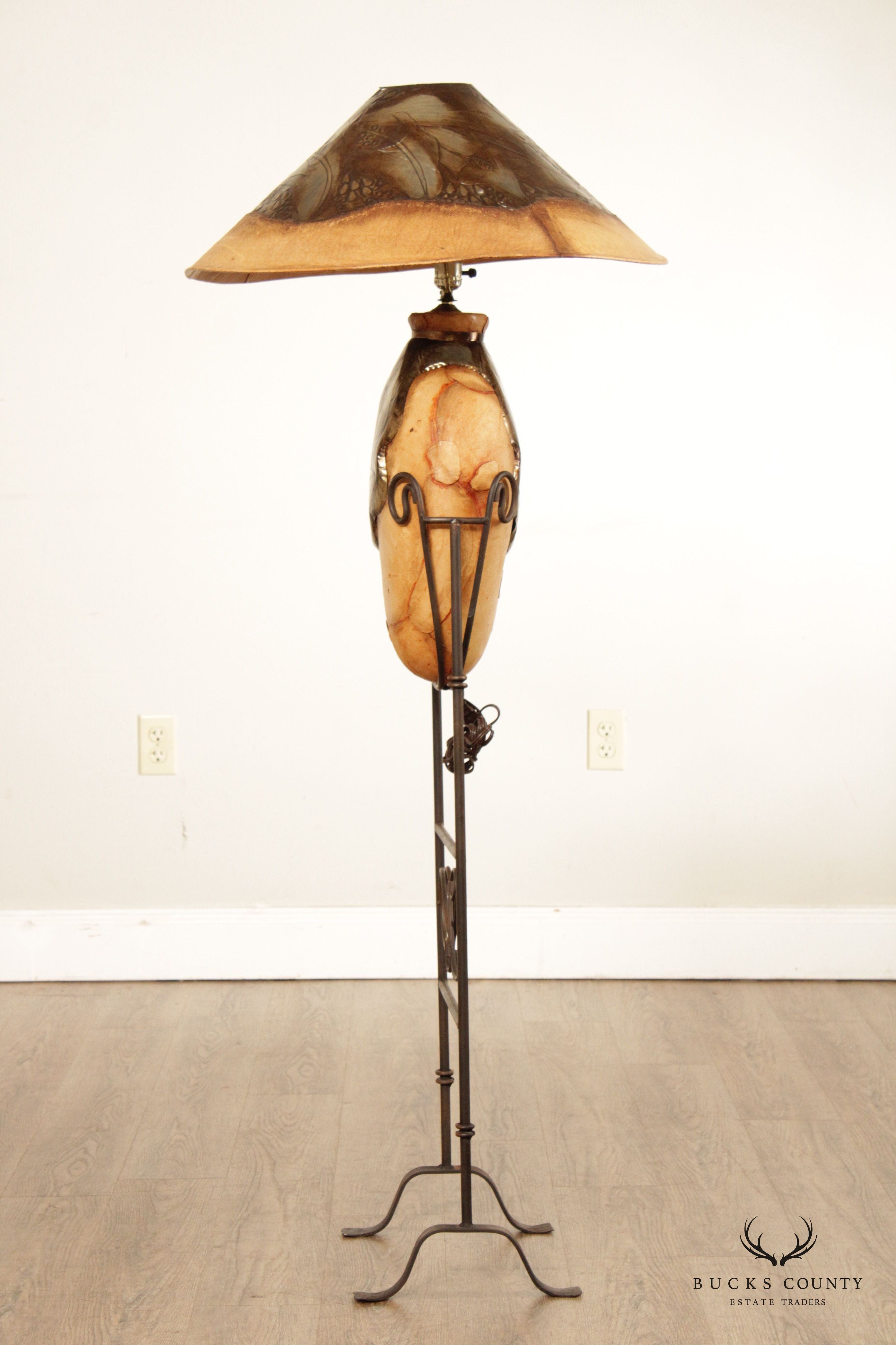 Rustic Style Studio Crafted Sculptural Floor Lamp